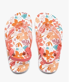 GEMO Tongs fille à brides pailletées et semelle imprimée rose standard