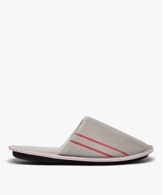 GEMO Chaussons homme mules plates en velours ras uni gris standard