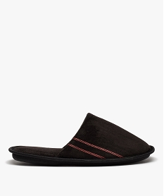 GEMO Chaussons homme mules plates en velours ras uni noir standard