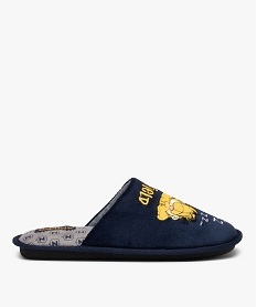 GEMO Chaussons homme mules en velours brodé - Garfield Bleu