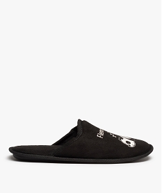 GEMO Chaussons homme mules imprimées Flemminator Noir