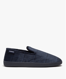 GEMO Chaussons homme style charentaises à carreaux - Isotoner bleu standard