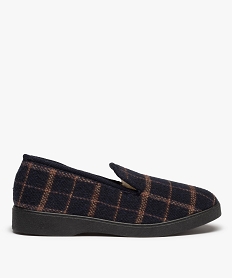GEMO Chaussons homme style charentaises à carreaux bleu standard