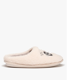 GEMO Chaussons femme mules en textile sherpa – Camps United Beige