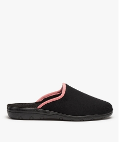 GEMO Chaussons femme confort mules en velours ras uni noir standard