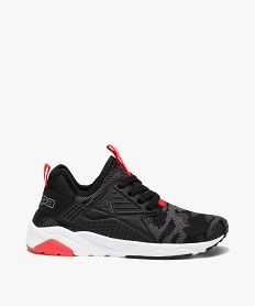 GEMO Baskets garçon running extra légères sans lacets - Fila Cross Court Noir