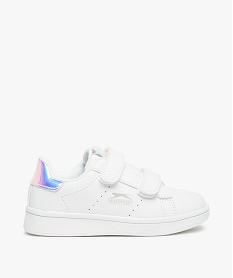 GEMO Baskets fille à détails irisés et fermeture scratch - Slazenger blanc chine