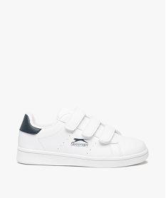 GEMO Baskets garçon unies fermeture trois scratchs - Slazenger blanc chine
