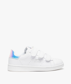 GEMO Baskets fille unies à scratchs et détails irisés - Slazenger blanc chine