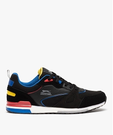 GEMO Baskets homme colorées à lacets - Slazenger noir vif