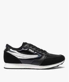 GEMO Baskets femme à lacets avec empiècement brillant- Fila Orbit Low Noir