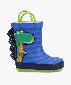 bottes en caoutchouc enfant doublees a motif dragon bleu bottes de