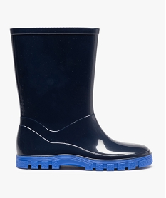 bottes de pluie garcon a semelle crantee contrastante bleuI258801_1