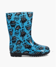 GEMO Bottes de pluie garçon imprimées monstres Bleu