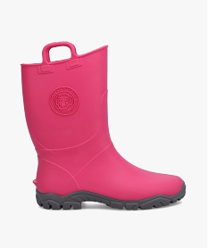 GEMO Bottes de pluie fille unies à anses - Boatilus Rose