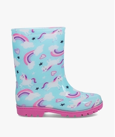 bottes de pluie fille decor licornes bleuI259801_1