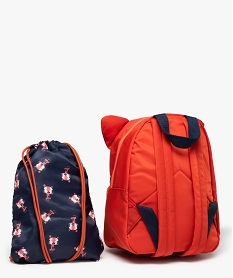 sac a dos maternelle imprime tigre avec pochette assortie orangeI265501_2