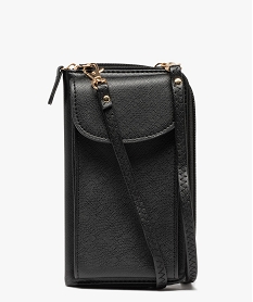 GEMO Pochette portefeuille femme 2 en 1 avec bandoulière amovible Noir