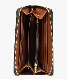 portefeuille femme zippe a motifs brunI269201_3