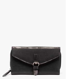 portefeuille femme avec rabat paillete et zip noirI269901_1