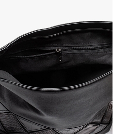 sac femme avec bande texturee sur l’avant noir sacs bandouliereI276201_3