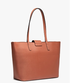 sac cabas rigide en matiere texturee femme orangeI276601_2