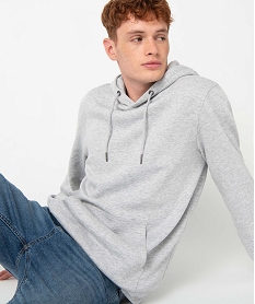 GEMO Sweat homme molletonné à capuche Gris