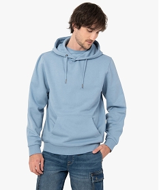 GEMO Sweat homme molletonné à capuche bleu vif