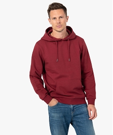 GEMO Sweat homme molletonné à capuche Rouge