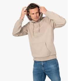 sweat homme molletonne a capuche beige sweatsI280201_1