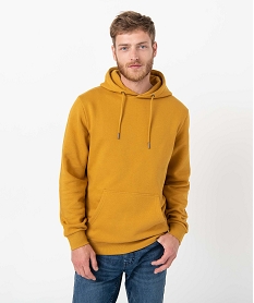 GEMO Sweat homme molletonné à capuche jaune standard