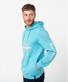 GEMO Sweat homme à capuche avec motifs – Rick and Morty Bleu