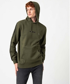 GEMO Sweat homme à capuche avec inscriptions kaki standard