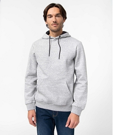 GEMO Sweat homme à capuche avec intérieur molletonné Gris