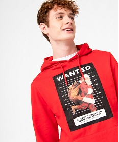 GEMO Sweat homme à capuche spécial Noël Rouge