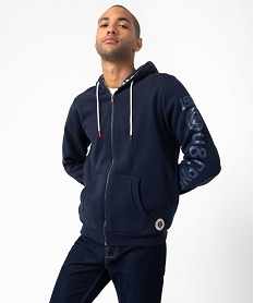 GEMO Sweat homme zippé à capuche en molleton épais - Camps United vert chine