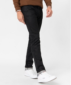 GEMO Jean homme coupe straight en toile enduite Noir