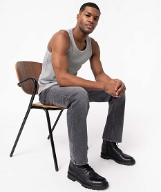 GEMO Jean coupe Regular coloris délavé homme Gris