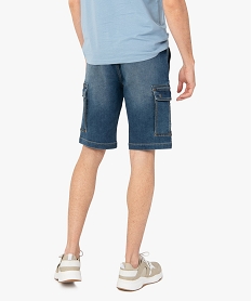 bermuda en jean homme coupe cargo delave eco-concu gris shorts en jeanI284601_3