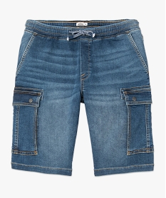 bermuda en jean homme coupe cargo delave eco-concu gris shorts en jeanI284601_4