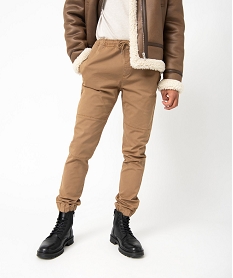 GEMO Pantalon homme coupe straight esprit cargo Beige