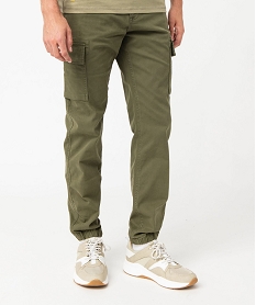 GEMO Pantalon cargo coupe Straight homme Vert