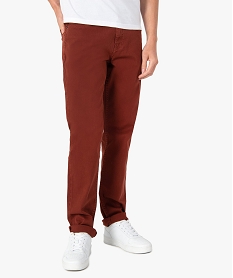 GEMO Jean homme coupe Straight légèrement délavé Brun
