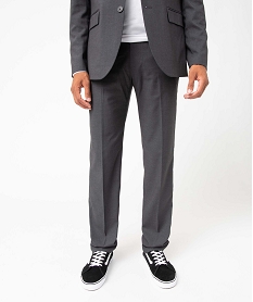 GEMO Pantalon de costume homme en toile coupe droite Gris