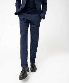 GEMO Pantalon de costume homme en toile coupe droite Bleu