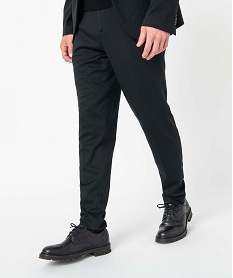 GEMO Pantalon homme en maille extensible Noir