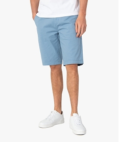 bermuda homme coupe chino en toile de coton stretch unie bleuI286901_1