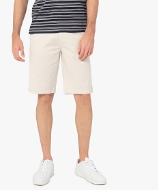 bermuda homme coupe chino en toile de coton stretch unie beigeI287101_1