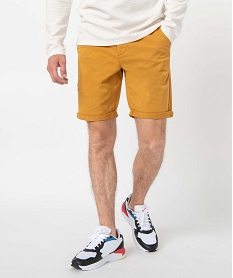 GEMO Bermuda homme en toile coupe chino Jaune