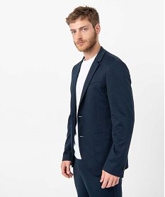 GEMO Veste de costume homme en matière stretch Bleu